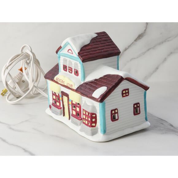 Watkins Christmas Village General Store Lighted House 5 3/4" Ceramic 1992 Vtg - Picture 6 of 15